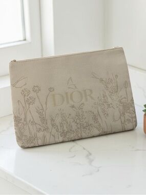 Dior Beauty Cream Floral Make Up bag